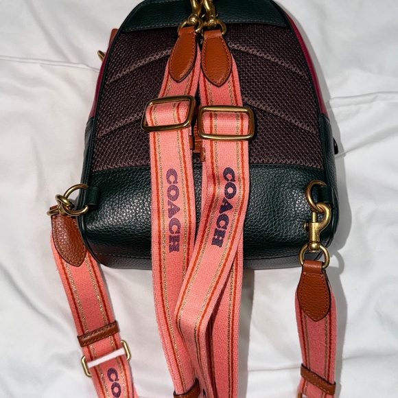 Coach Charter Backpack 18 In Colorblock Brass/amazon Green Multi C5286 - Picture 7 of 11